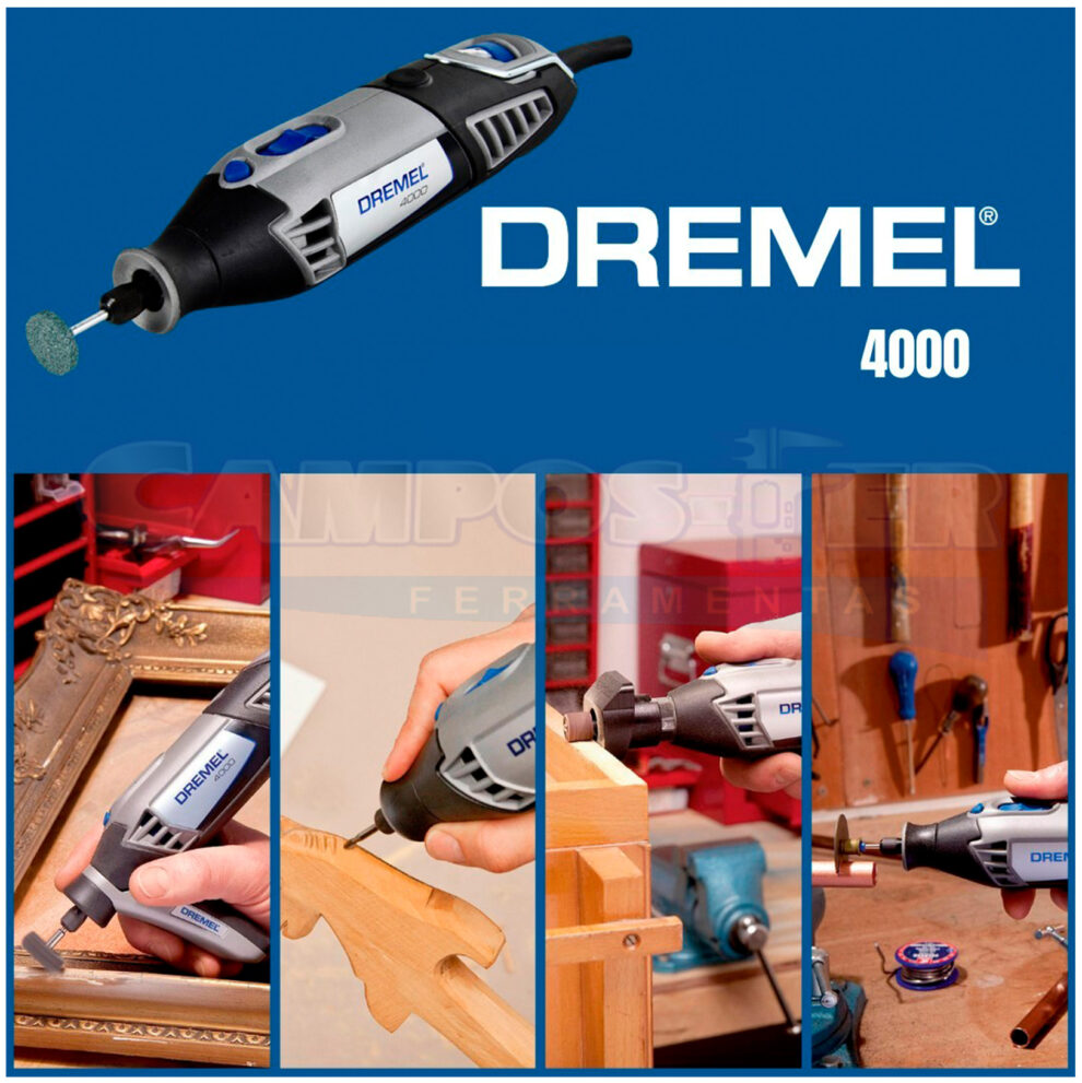 Micro Demel Micro retífica Dremel 4000-3/36 175W 127V – Campos Fer